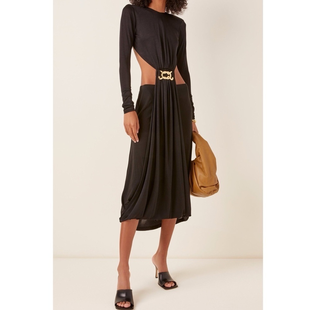 DoDo Bar Or Tina Buckle-Detailed Cutout Crepe Dress - Picture 2 of 16